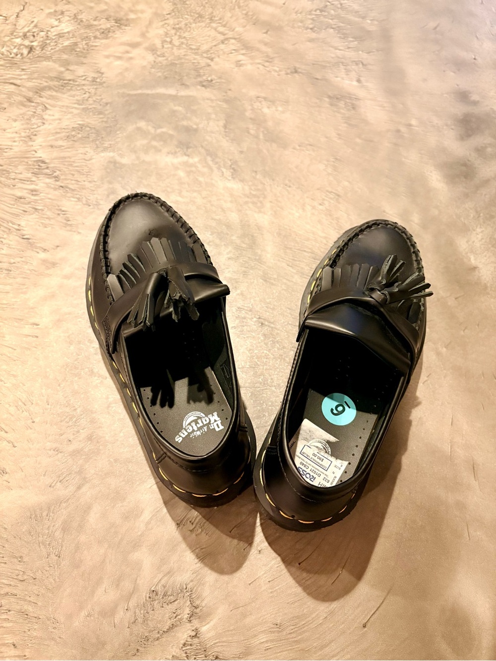 Dr. Martens Black Tassel Kilty Loafers. Size 6.